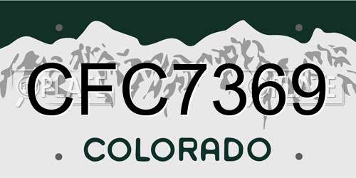 CFC7369 Colorado License Plate