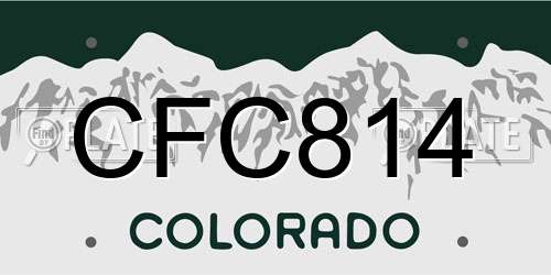 CFC814 Colorado License Plate