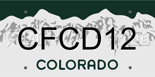CFCD12 Colorado License Plate