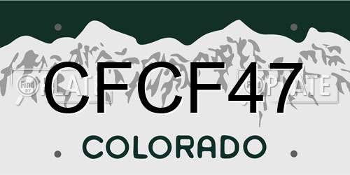 CFCF47 Colorado License Plate