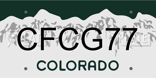 CFCG77 Colorado License Plate