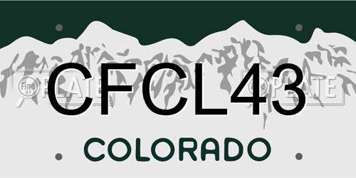 CFCL43 Colorado License Plate
