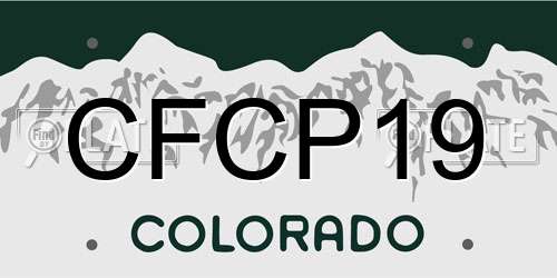 CFCP19 Colorado License Plate