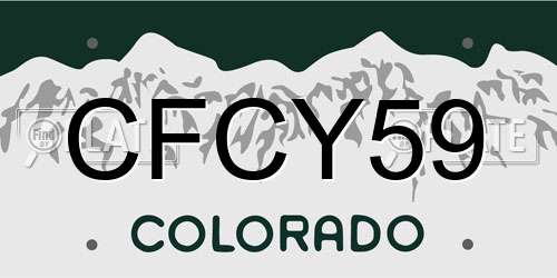 CFCY59 Colorado License Plate