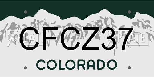 CFCZ37 Colorado License Plate