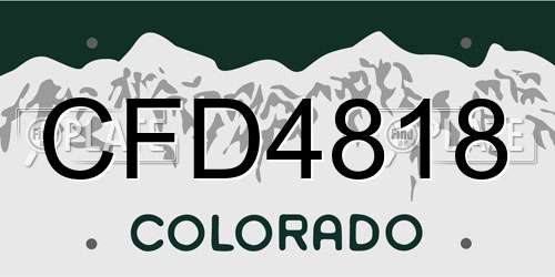 CFD4818 Colorado License Plate