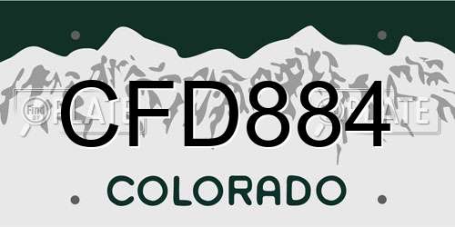 CFD884 Colorado License Plate