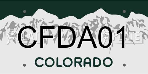 CFDA01 Colorado License Plate