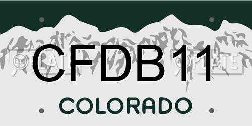 CFDB11 Colorado License Plate