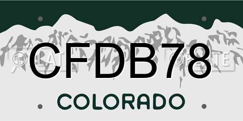 CFDB78 Colorado License Plate