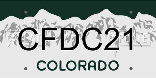 CFDC21 Colorado License Plate