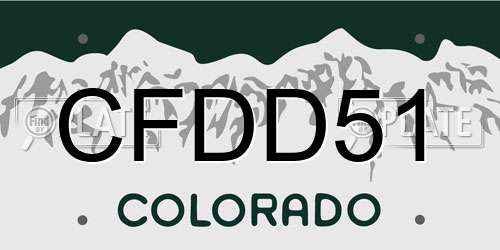 CFDD51 Colorado License Plate