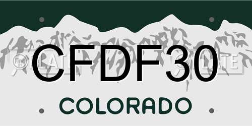CFDF30 Colorado License Plate