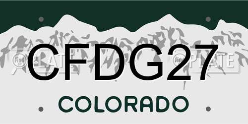 CFDG27 Colorado License Plate