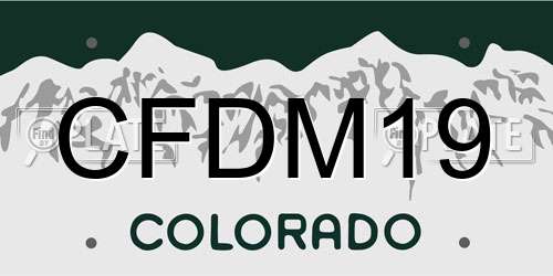 CFDM19 Colorado License Plate