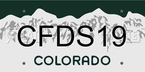 CFDS19 Colorado License Plate