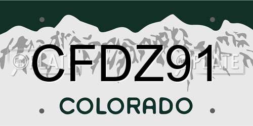 CFDZ91 Colorado License Plate