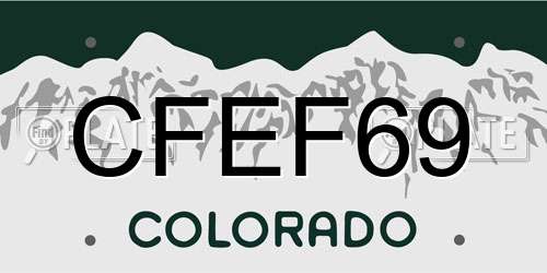 CFEF69 Colorado License Plate