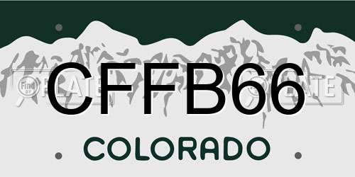 CFFB66 Colorado License Plate