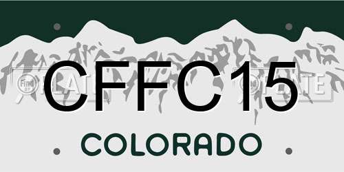 CFFC15 Colorado License Plate