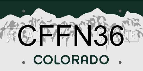 CFFN36 Colorado License Plate