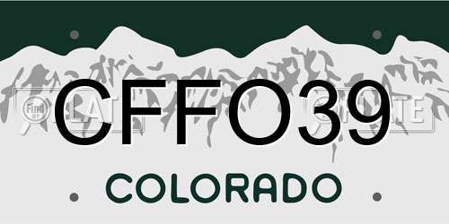 CFFO39 Colorado License Plate