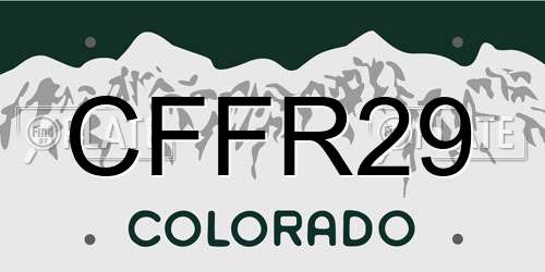 CFFR29 Colorado License Plate