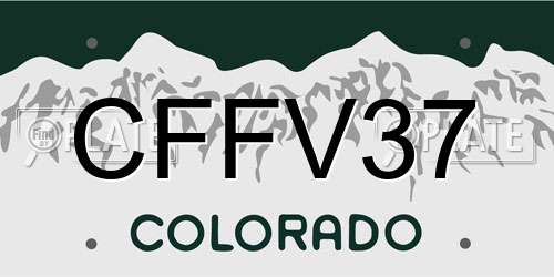 CFFV37 Colorado License Plate