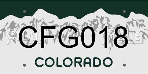 CFG018 Colorado License Plate