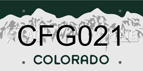 CFG021 Colorado License Plate