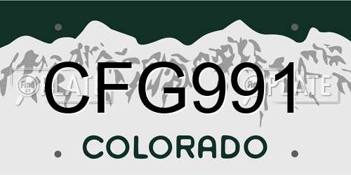 CFG991 Colorado License Plate