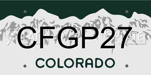 CFGP27 Colorado License Plate