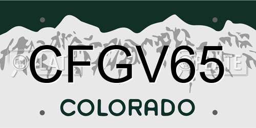 CFGV65 Colorado License Plate