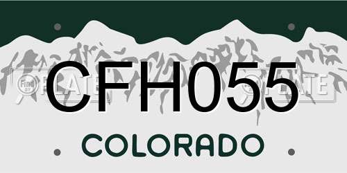 CFH055 Colorado License Plate