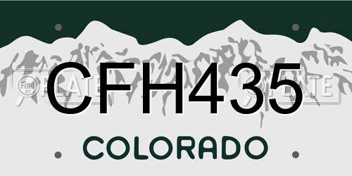 CFH435 Colorado License Plate