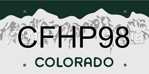 CFHP98 Colorado License Plate