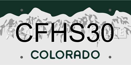 CFHS30 Colorado License Plate