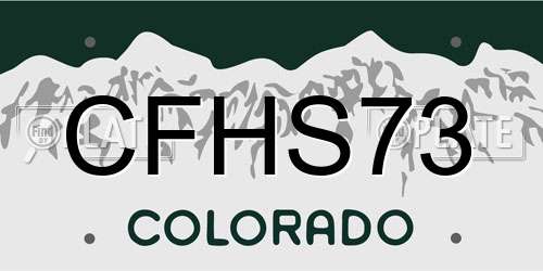 CFHS73 Colorado License Plate
