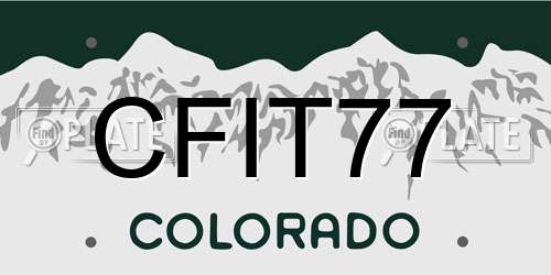 CFIT77 Colorado License Plate