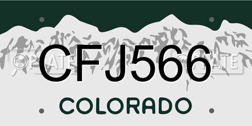 CFJ566 Colorado License Plate