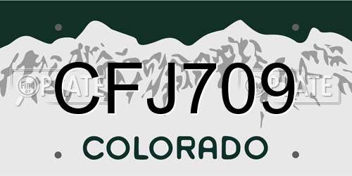 CFJ709 Colorado License Plate