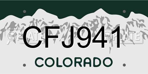 CFJ941 Colorado License Plate