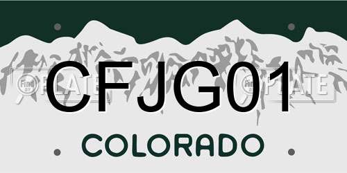 CFJG01 Colorado License Plate