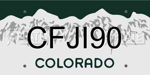 CFJI90 Colorado License Plate