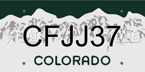 CFJJ37 Colorado License Plate
