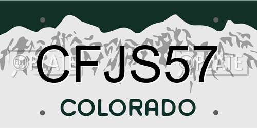 CFJS57 Colorado License Plate