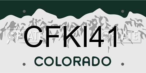 CFKI41 Colorado License Plate