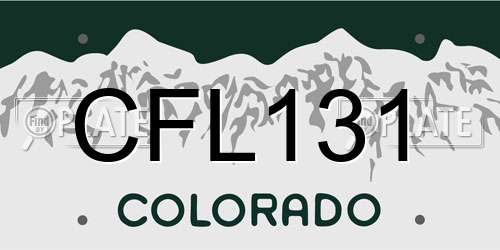 CFL131 Colorado License Plate