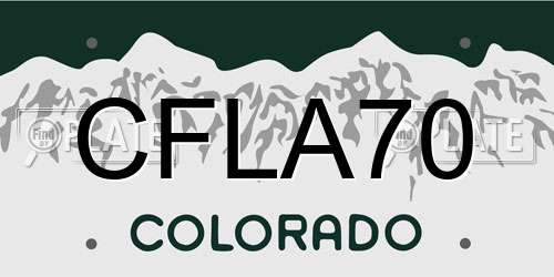 CFLA70 Colorado License Plate