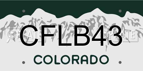 CFLB43 Colorado License Plate